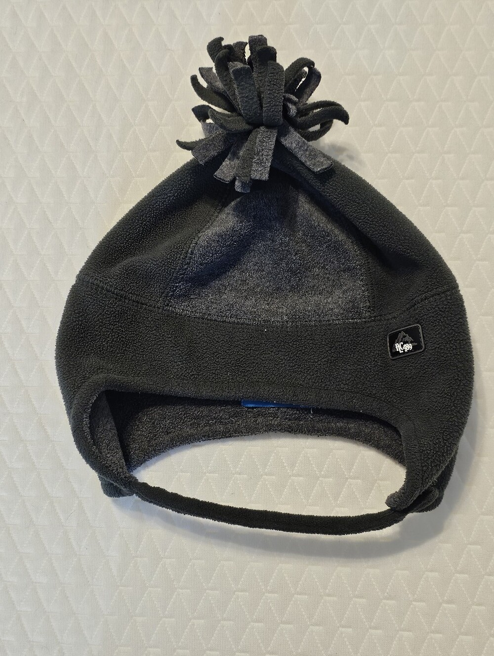 The Children's Place Toddler Boys Fleece Earflap Beanie Hat Green Grey 3T 4T Euc